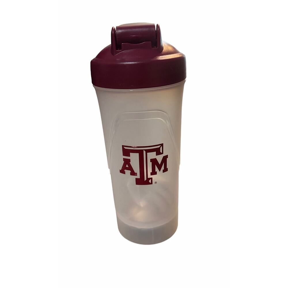 Texas A&M Aggies Shaker Bottle Cup Maroon White BPA Free Mixing Ball New